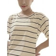thumbnail image 2 of Women Striped Fashion Short Sleeve O-Neck Tops Loose Thin Student T-shirt, 2 of 3