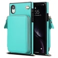 thumbnail image 1 of Funda tipo cartera para iPhone XR con tarjetero y correa para el hombro para mujer, 1 of 5