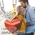 thumbnail image 4 of Conjunto de joyería para mujer de acero inoxidable con corazón magnético para parejas, collar con colgante de amor y amistad, rompecabezas de corazón a juego, 4 of 5