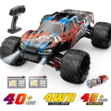 JoyStone RC Cars High Speed Remote Control Truck, 1:16 Scale 30 MPH RC Vehicle with LED Lights, 4WD All Terrain Offroad Truck with 2 Batteries, Gifts for Kids Adults