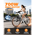 thumbnail image 2 of 700W Electric Bike for Adults, 26" E-Bike, 20MPH, 48V 13Ah Internal Battery, UL2849, 2 of 8