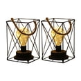 thumbnail image 2 of Ganfancp Metal LED Lantern Battery Powered, Light With LED Edsion Style Bulb.Great For Weddings,Parties,Patio,Events For Indoors Set Of 2 Deals, 2 of 7