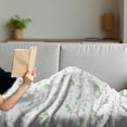 thumbnail image 3 of Agave Soft Flannel Fleece Blanket, Repetitive Cow Skull Head and Aloe Plants Motifs Print on Plain Backdrop, Cozy Plush for Indoor and Outdoor Use, 50" x 70", White and Pale Eggshell, by Ambesonne, 3 of 5