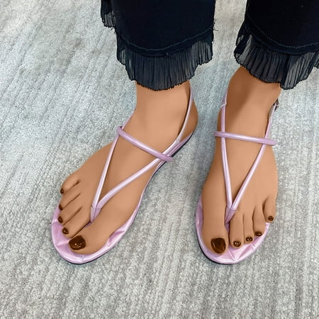 

Wavsuf Flat Sandals for Women Casual Summer Hot Pink Thong Sandals Size 9.5