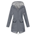 thumbnail image 2 of Women's Raincoats Plus Size Waterproof Windproof Long Sleeve Zipper Hooded Rain Coat with Pockets Rain Jacket Women, 2 of 5