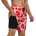 thumbnail image 2 of Balery Lips Kiss Bañador para hombre, shorts de playa de secado rápido con entrepierna y forro de compresión-Medium, 2 of 6