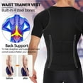 thumbnail image 4 of Men Neoprene Sauna Zipper Underbust Waist Trainer for Tummy Control Sweat Vest Workout Body Shaper with 2 Belts, 4 of 6