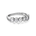 thumbnail image 5 of 0.85Cttw Bezel Set Oval Cut Diamond Eternity Band Ring 18K White Gold Size 6.5, 5 of 7