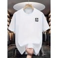 thumbnail image 2 of Camiseta informal de cuello redondo para hombre, ligeramente elástica, corte regular, manga corta de verano con estampado, ideal para el día a día., 2 of 8