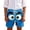 Blue, variant on Boys Basketball Shorts Boys Casual Shorts With Playful Face Prints Comfortable Elastic Waist Playwear For Kids