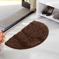 thumbnail image 5 of Rug Half Round Carpet Water Absorbing Foot Mat Bathroom Entrance Floor Mat Bedroom Toilet Bathroom Non Slip Mat Household 40x60cm Washable Rug Black 40x60cm, 5 of 6