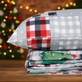 thumbnail image 1 of Hitime Queen Size 4-Piece Christmas Sheet Set - Ultra Soft & Breathable Polyester Bed Sheets, All Season Cooling Bedding with Deep Pockets, Wrinkle & Fade Resistant (Christmas Gray Splicing), 1 of 8