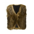 thumbnail image 4 of jtjvou Cropped Faux Fur Vest for Women Warm Winter Sleeveless Coat Open Front Fluffy Outerwear Waistcoat Jackets Yellow XXL, 4 of 6