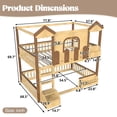 thumbnail image 6 of Bellemave Full Over Full House Bunk Bed with Storage, Wood Detachable Design Floor Bunk Bed Frame with Bookshelf, Drawer, Roof and Windows for Teens Kids Boys Girls, Playhouse Design（Natural), 6 of 10