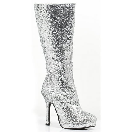 Women's Silver Glitter Boots