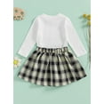 thumbnail image 6 of Michellecmm  Toddler Girl 2 Piece Outfit Long Sleeve Shirt and Plaid Pleated Skirt, 6 of 9