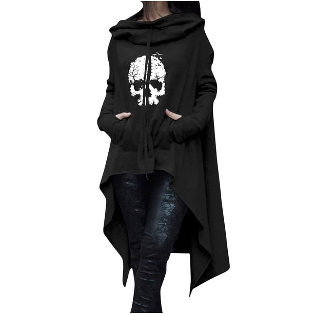 Mujeres Tallas grandes Casual Manga larga Suelta Impreso Medio y largo Tops Sudaderas con capucha Blusa de mujer Fridja fjkfkj5858