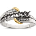 thumbnail image 5 of 14K/Silver Two-Tone Sterling Silver & 14K Five-Stone And Diamond Mother's Ring Semi-Mount (Size 9) Made In Thailand qmr37/5-9, 5 of 5
