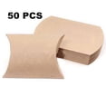 thumbnail image 2 of 50pcs Kraft Paper Pillow Wedding Party Favor Boxes Candy Cake Sweet Bags, 2 of 5