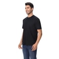 thumbnail image 4 of Zfeel Men's Dry Fit Short Sleeve Poly Shirt, Crewneck Comfortable Tee, Moisture Wicking, Black, S, 4 of 6