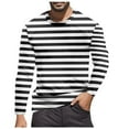 thumbnail image 2 of GBSYEWXS Tee For Men Striped Print Outdoor T-Shirts Fashion Crew Neck Black Tops, 2 of 4