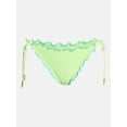 thumbnail image 5 of No Boundaries Hibiscus Low Rise Lettuce Edge String Swim Bottoms, Women's XXS-XXL, 5 of 5