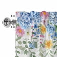 thumbnail image 2 of Valances for Windows Farm Flower Green Eucalyptus Leaves Rod Pocket Short Curtain for Bathroom Living Room Bedroom Hydrangeas Floral on White 1 Panel 54x18in, 2 of 9