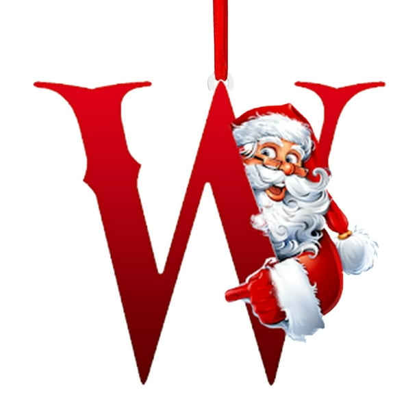 26 Adornos Colgantes Con Letras Del Alfabeto Para El Árbol De Navidad Adornos Para El Árbol De Navidad Novedad Y Combinación Única De Letras Del Alfabeto Adornos Colgantes De Papá Noel