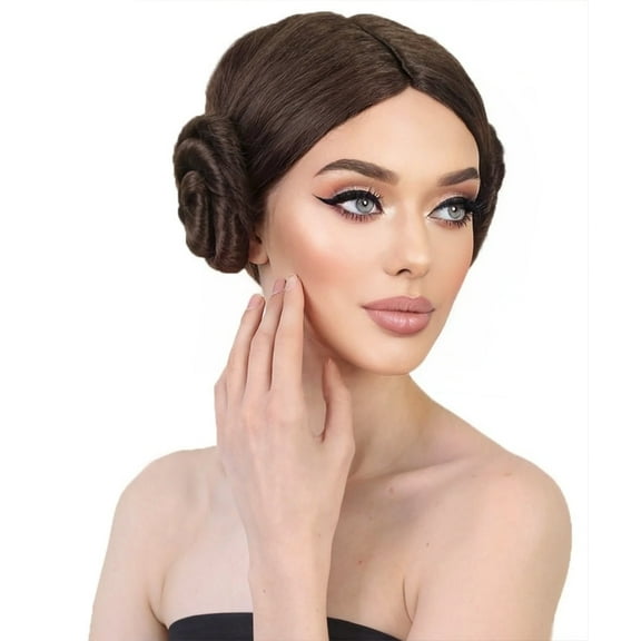 HPO Adult Womens Cosplay Space Princess Galaxy Buns Wig | Perfect for Halloween, Synthetic Fiber
