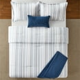 thumbnail image 2 of Mainstays Full/Queen Comforter Set, All-Season, 5-Piece, Blue Yarn Dyed Stripe, 2 of 15