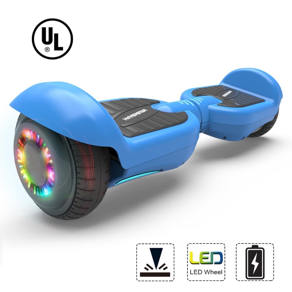cho 6.5 inch Wheels Electric Smart Self Balancing Scooter Hoverboard with Speaker LED Light UL2272 Certified -Carbon Fiber Design Blue 