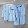 thumbnail image 2 of IFNWSV Toddler Girl Outfits Short-Sleeve Print Home Wear Suit for Blue 3 Years, 2 of 5