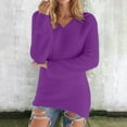 thumbnail image 2 of Bovemsi Plain T Shirts for Women Women's Fashionable Long Sleeve Pullovers Loose Fuzzy Jumper Sweater Graphic T Shirts, 2 of 7