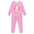 thumbnail image 3 of DISNIMO Salamander Pink Pajama Set for Kids Boys Long Sleeve Pajamas Size 7-8 Pj Pants Set Kids Pjs for Girls Pjs Sets Elastic Waist Long Top Girls Cute Sleep Wear Long, 3 of 7