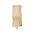 thumbnail image 2 of BLISSFUL STEP Bottines à Talons Hauts à Bout Pointu avec Fermeture Éclair pour Femmes Beige 9.5, 2 of 7