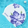 thumbnail image 7 of Waterproof Ultra Thin Girls Women Swim Turban Bathing Swimming Cap Shower Caps 3, 7 of 7