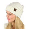 thumbnail image 4 of C.C Women's Chenille Oversized Baggy Soft Warm Thick Knit Beanie Cap Hat-Ivory, 4 of 4