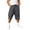 Gray, variant on Mens Big and Tall Capri Cargo Pants Solid Color Baggy Capris Elastic Waist Drawstring 3/4 Length Cropped Trousers Fashion Streetwear Khaki XXL