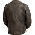thumbnail image 2 of First Mfg Co - Rocky - Men's Motorcycle Biker Riding Black Brown Leather Jacket - 2X Large - Gussets Grommets Thermal Liner Side Relief Zipper, 2 of 5