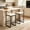 Beige + Metal + Foam, variant on AUU Set of 2 Faux Leather Upholstered Bar Stools, Modern Metal Frame Dining Chairs for Counter or Kitchen Island