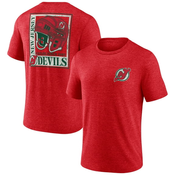 Men's  Red New Jersey Devils Earnest Will Tri-Blend T-Shirt