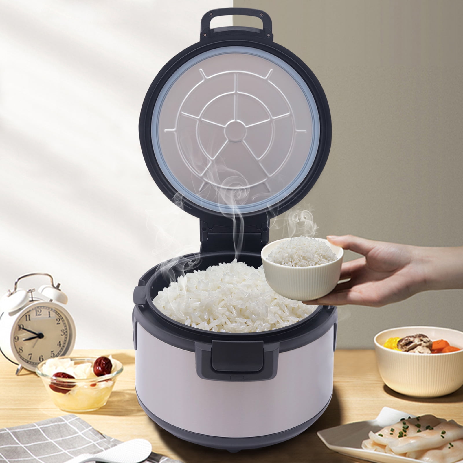 19L Commercial Electric Sushi Rice Warmer Non-stick Inner Pot Rice Cooker 100W for Restaurants, Snack Bars