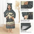 thumbnail image 3 of FORMRS Wearable Blanket Hoodie with Sleeves for Kids Cozy Flannel Sweatshirt, Black Halloween Cat, 3 of 7
