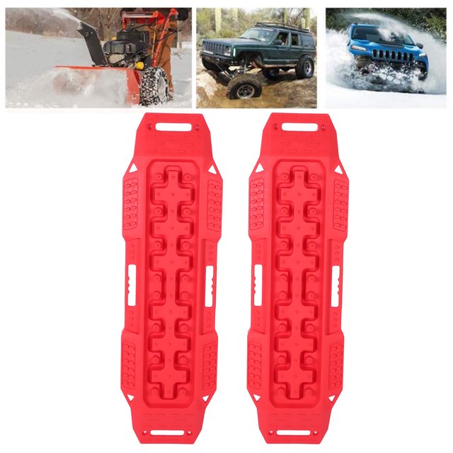 Aramox Portable Tire Traction Mats, 2Pcs Universal Traction Ladder Boards Pad Recovery Tracks Mat Sand Mud Snow Tire Ladder