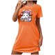 thumbnail image 1 of Camisón corto de talla grande para mujer, camisón de manga corta con estampado de pecho a la moda, camisón para mujer, 1 of 3