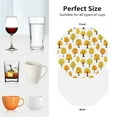 thumbnail image 6 of Honeii Qutumn Tree print Leather Coaster Set of 4, ideal for safeguarding your furniture from drinks spills and effortless cleanup-Octagon, 6 of 6