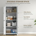 thumbnail image 4 of HOMCOM 72" Freestanding Kitchen Pantry, Buffet Cabinet, White, 4 of 10