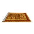 thumbnail image 2 of Ahgly Company Machine Washable Indoor Round Abstract Yellow Modern Area Rugs, 6' Round, 2 of 4