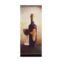 Trademark Fine Art 'A Bottle Of Red Wine With Glass' Canvas Art by Pablo Esteban