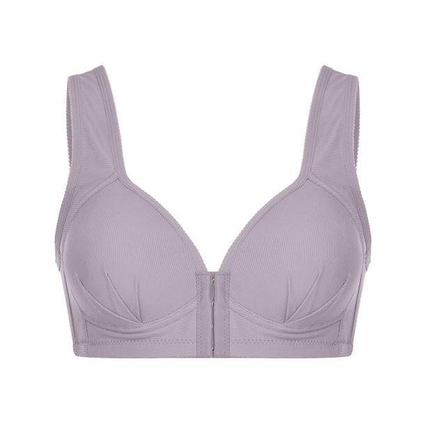 TOWED22 Bra for Women Women's Plus Size Front Closure Wireless Bra Full Cup  Lift Bras for Women No Underwire Shaping Wire Free Everyday Bra Grey,L